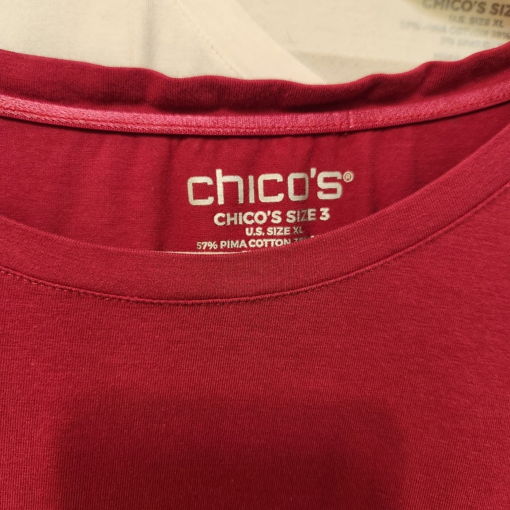 Chico's Touch Of Cool Five Tops 2 Silvery Gray 1 Black 1 Pink 1 Off White - Picture 6 of 8